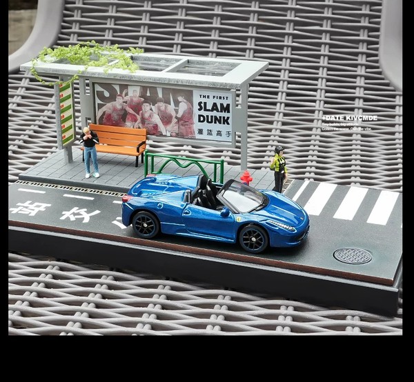 nShop bán Diorama tỉ lệ 1:64 Trạm dừng xe bus SCJ82010 Shou Cang Jia trang trí tiểu cảnh showroom ôtô, xe hơi