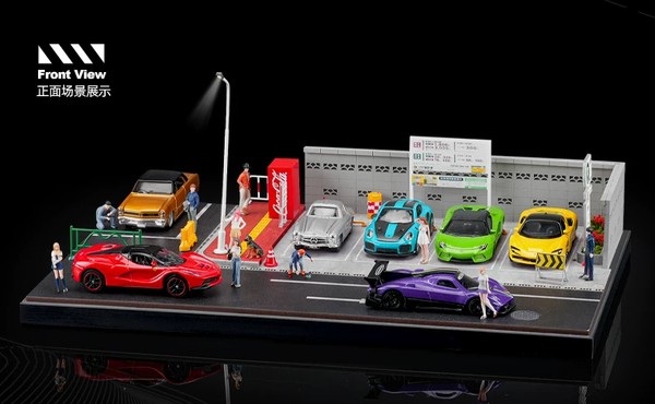nShop bán Diorama 1:64 Bãi đậu xe Nhật Bản SCJ82035 Shou Cang Jia trang trí nhà, cửa hàng, quán cà phê thú vị