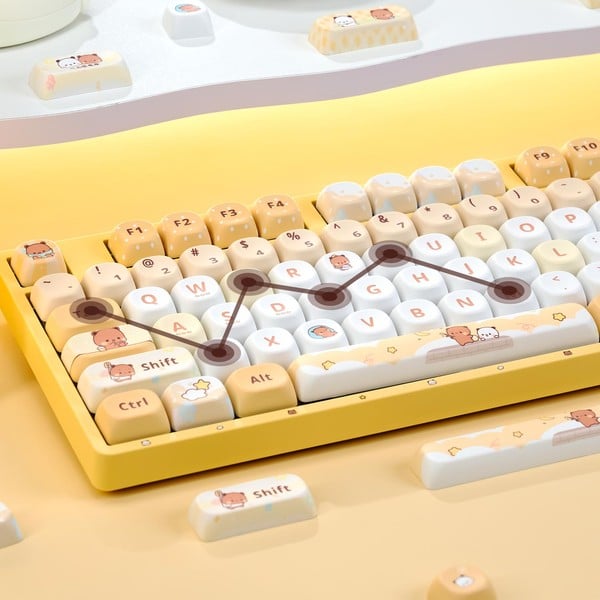 nShop bán Bàn phím cơ AKKO 3108RF V3 Yier and Bubu Yellow USB/Wireless hỗ trợ tính năng NKey-Rollover cực nhạy