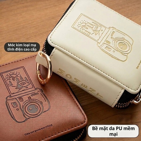Album Ảnh Instax Mini Nhỏ Gọn Tiện Lợi ở nShop có 2 màu nâu - kem