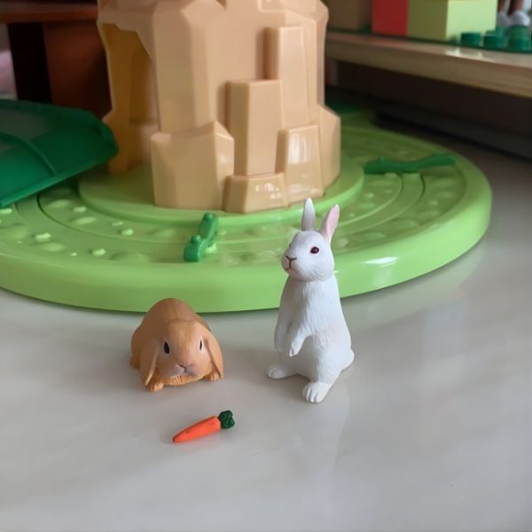 Đồ chơi ANIA AS-34 – Thỏ trắng và thỏ nâu tai cụp, mô phỏng chi tiết, an toàn cho bé