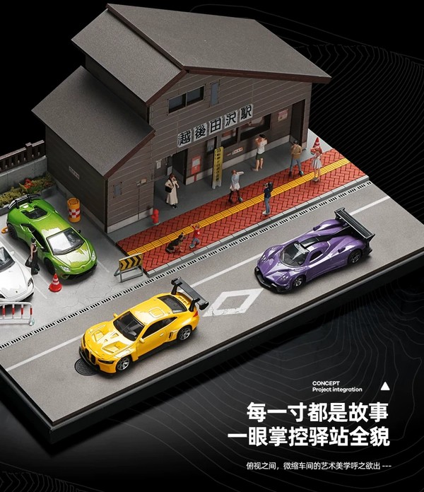 nShop bán Sa bàn Diorama 1:64 Sân ga Nhật Bản SCJ82027-A Shou Cang Jia tiểu cảnh có mô hình người mini figure