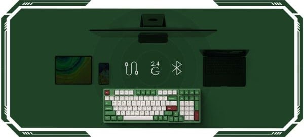 Bàn Phím cơ nShop AKKO 3098B Plus Matcha Red Bean Akko Piano Pro layout 98 kết nối dây bluetooth receiver