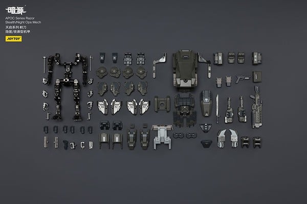 mô hình JOY TOY JT03509 APOC Series Razor Stealth Night Ops Mech có khả năng tháo giáp và thay đổi phụ kiện