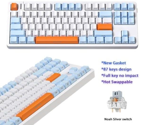 nShop bán Bàn phím cơ có dây Zifriend G87 Hotswap Trắng Xanh Biển thích hợp cho game thủ chất lượng cao