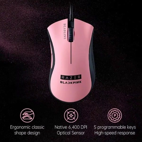Cảm biến 6400 DPI và 5 nút lập trình trên Razer DeathAdder BLACKPINK nShop