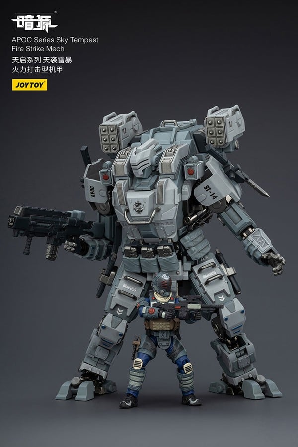 Mô hình 1:25 JOY TOY JT02427 UNSC Breacher Benjamin pose cùng APOC-Series-Sky-Tempest-Fire-Strike-Mech