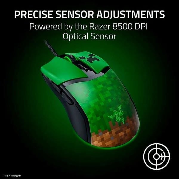 Cảm biến quang học 8500 DPI trên chuột Razer Cobra Minecraft nShop