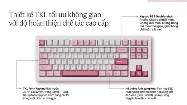 nShop bán Bàn phím cơ không dây AKKO 5087 V3 Prunus Lannesiana ship COD tận nhà toàn quốc giá tốt