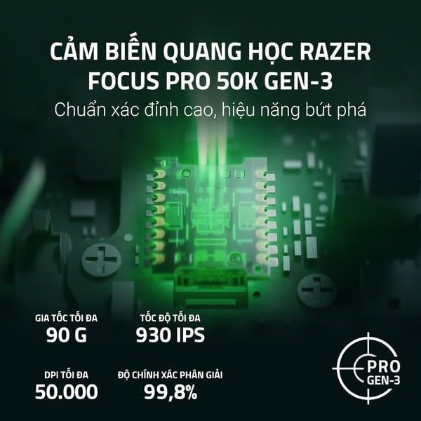 Cảm biến quang học Focus Pro 50K Gen 3 của Naga V3 Pro nShop