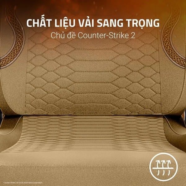 Chất liệu vải cao cấp thoáng khí trên ghế Razer Iskur V2 X CS2 nShop