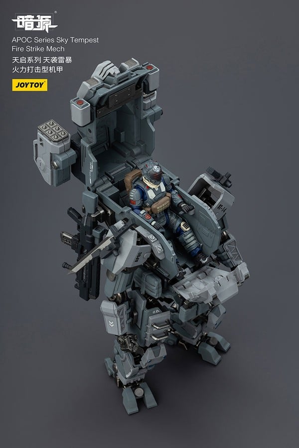 toàn cảnh Mô hình 1:25 JOY TOY JT02427 UNSC Breacher Benjamin trong buồng lái APOC-Series-Sky-Tempest-Fire-Strike-Mech