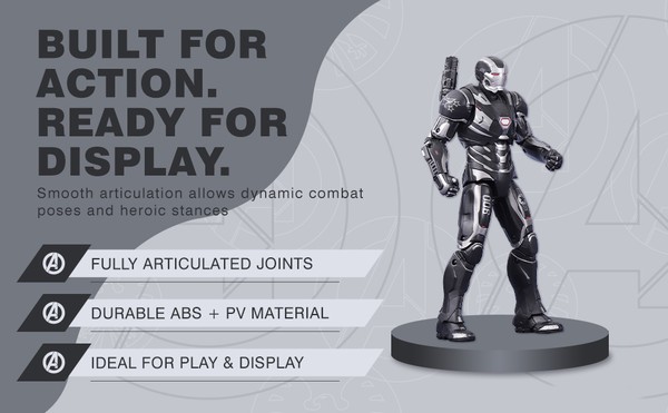 nShop bán Mô hình Marvel War Machine 7 Inch ZD Toys ZM43 chính hãng màu sơn metallic kim loại sắc nét