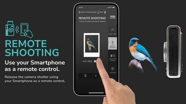Chế độ Remote Shooting điều khiển chụp ảnh từ xa bằng điện thoại trên Mini Evo