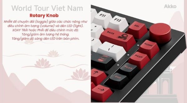 nShop bán bàn phím AKKO 5075B Plus Black World Tour Viet Nam V3 Pro Piano Multi dung lượng cao 10000mAh