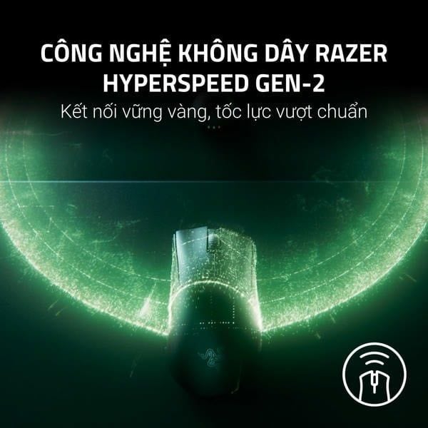 Công nghệ không dây Razer HyperSpeed Gen-2 cho kết nối vững vàng tốc độ vượt chuẩn