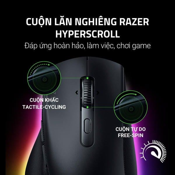 Cuộn lăn nghiêng HyperScroll trên chuột Razer Pro Click V2 nShop