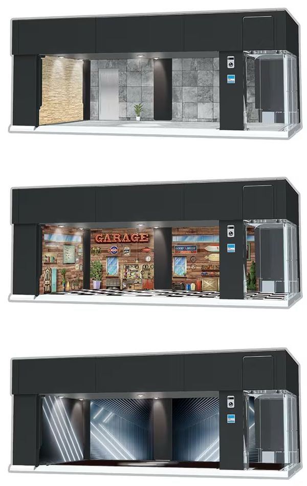 diorama xe 1/64 Tomica GARAGE PREMIUM BLACK Standard Edition chất lượng cao