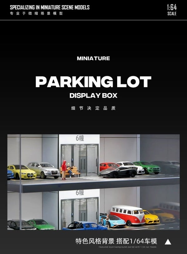 nShop bán Diorama 1:64 Bãi đỗ xe có thang máy SCJ415 Shou Cang Jia trưng bày xe Tomica Hot Wheels