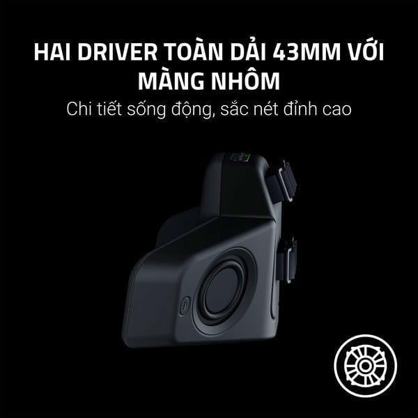 Driver 43mm màng nhôm trên loa gối đầu Razer Clio nShop