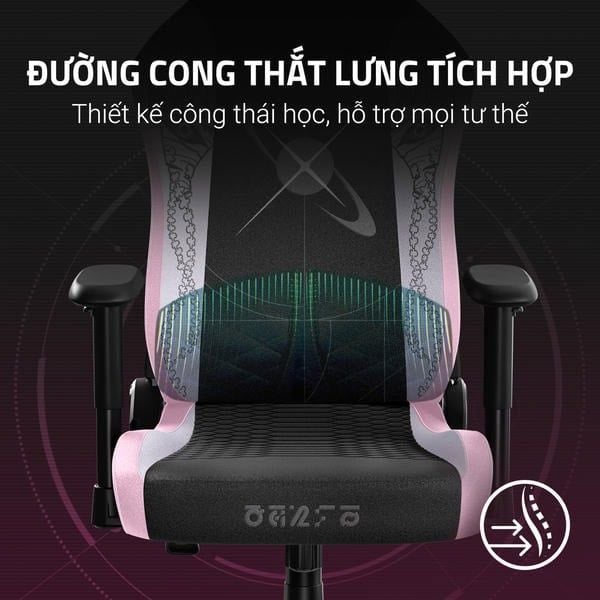 Đường cong thắt lưng tích hợp trên ghế Razer Iskur V2 X WuWa nShop