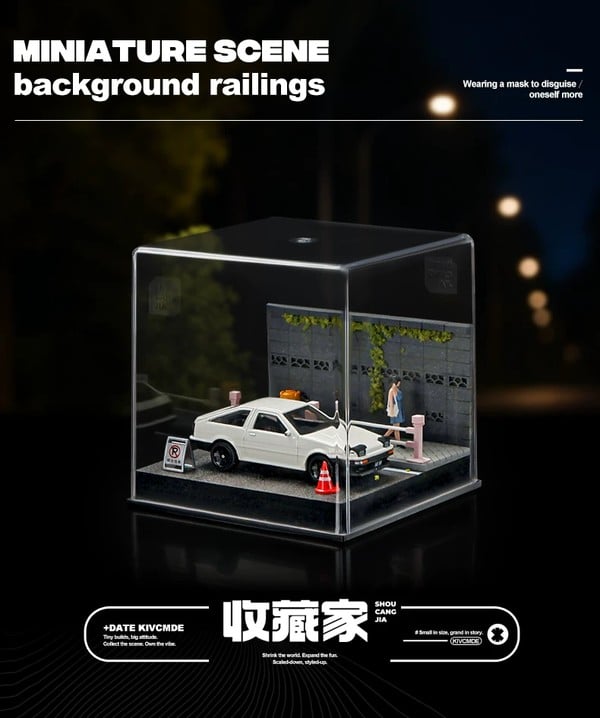 nShop bán Diorama 1:64 Lan can đường phố SCJ82013-A Shou Cang Jia sa bàn tiểu cảnh có nắp mica trong bảo vệ