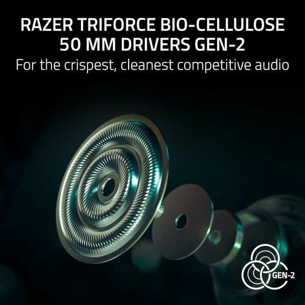 Driver TriForce Bio-Cellulose 50mm Gen-2 trên tai nghe Razer BlackShark V3 Pro nShop