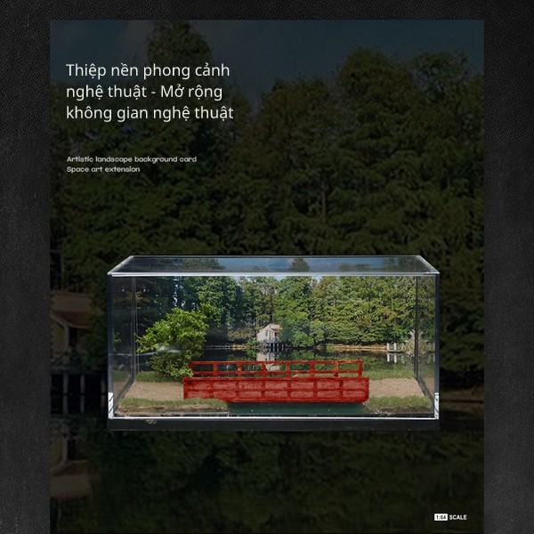 nShop bán Mô hình tiểu cảnh More Art Diorama 1:64 - Cầu Đỏ Qua Hồ làm quà tặng người sưu tầm xe mô hình Tomica