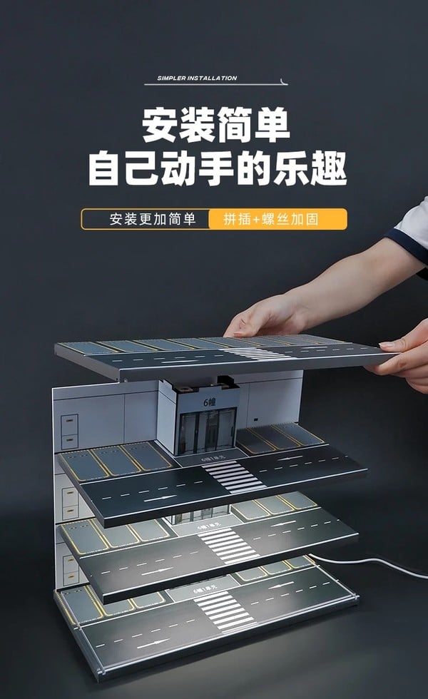 nShop bán Diorama 1:64 Bãi đỗ xe có thang máy SCJ415 Shou Cang Jia hộp trưng bày bảo vệ mô hình xe chống bụi