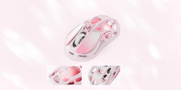 nShop bán Wireless Gaming Mouse GravaStar Mercury M1 Pro Sakura Pink thiết kế đối xứng phù hợp cả hai tay