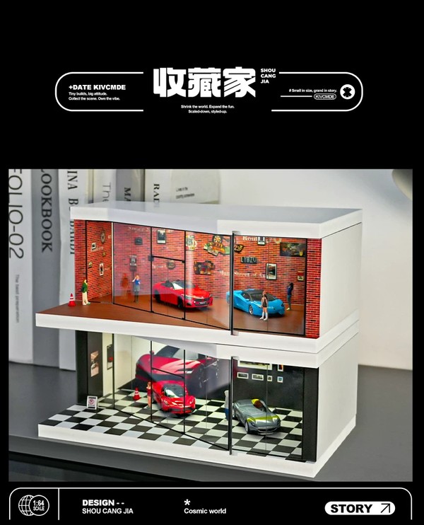 nShop bán Diorama 1:64 Showroom xe SCJ73441 chính hãng Shou Cang Jia làm quà tặng người chơi xe mô hình