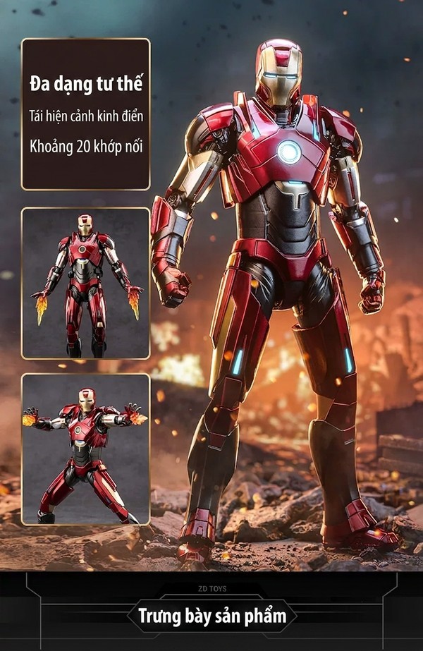 nShop bán Mô hình khớp động Marvel - Iron Man MK16 - ZD Toys - ZM05 làm quà tặng fan siêu anh hùng MCU
