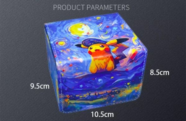 nShop bán Hộp Đựng Bài Pokemon TCG Da PU Cao Cấp Starry Pikachu chứa deck thi đấu dễ dàng lấy ra nguyên set