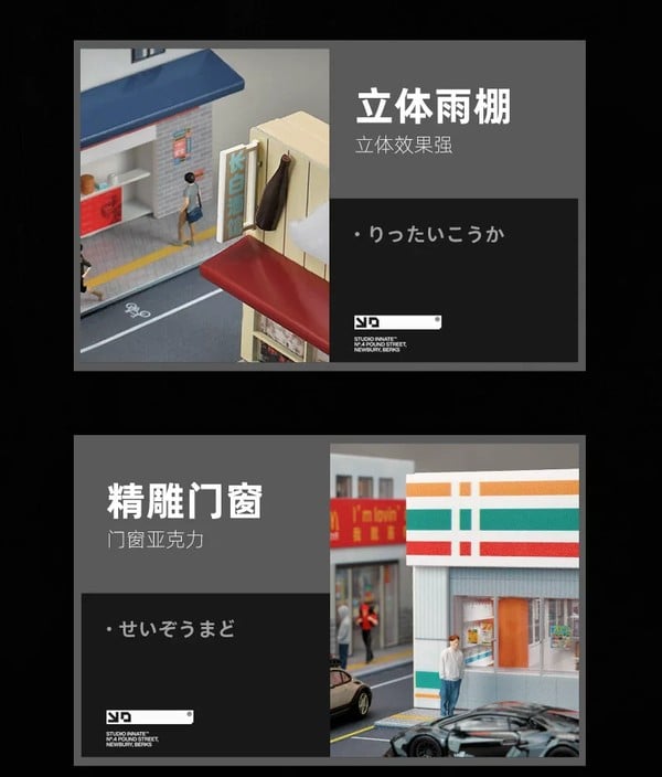 nShop bán Diorama 1:64 Cửa hàng tiện lợi 7-Eleven có đèn SCJ368 làm quà tặng fan sưu tập mô hình xe diecast