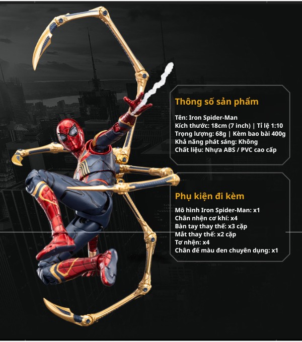 nShop bán Mô hình Marvel - Iron Spiderman 2.0 Version - ZD Toys - ZM17 làm quà tặng Nhện Nhọ cháu người sắt