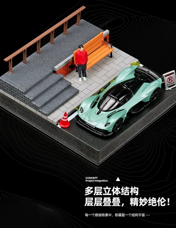 nShop bán Diorama 1:64 Cầu thang công viên SCJ82019 Shou Cang Jia sa bàn tiểu cảnh có mô hình người mini figure
