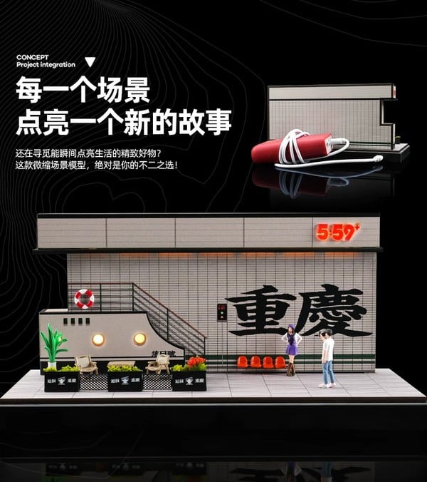 nShop bán Diorama 1:64 Nhà hàng Trùng Khánh SCJ82022-A Shou Cang Jia làm quà tặng người sưu tầm xe diecast
