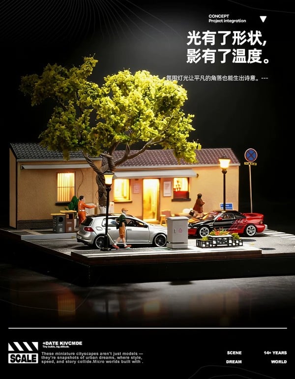 nShop bán Diorama 1:64 Cà phê nghệ thuật đường Nam Kinh SCJ82052-A trang trí nhà, cửa hàng, quán cà phê độc lạ