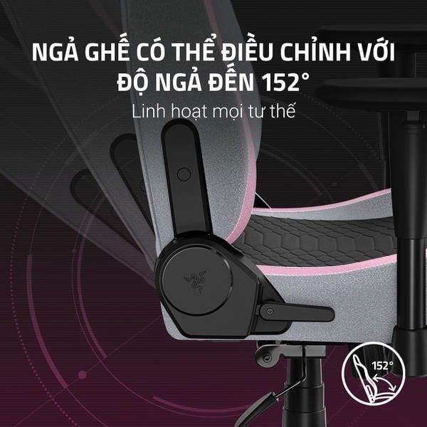 Góc ngả 152 độ linh hoạt của ghế Razer Iskur V2 X WuWa nShop
