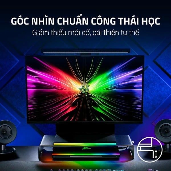 Kệ Razer Monitor Stand giúp đạt góc nhìn chuẩn công thái học và cải thiện tư thế ngồi