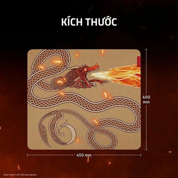 Kích thước 450x400mm lót chuột Razer Gigantus V2 Large CS2 Dragon Lore nShop