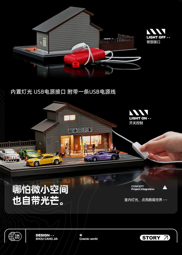 nShop bán Sa bàn Diorama 1:64 Sân ga Nhật Bản SCJ82027-A Shou Cang Jia làm quà tặng người sưu tập xe đồ chơi