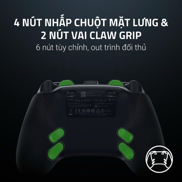 Hệ thống 6 nút tùy chỉnh trên Razer Wolverine V3 Pro 8K PC nShop