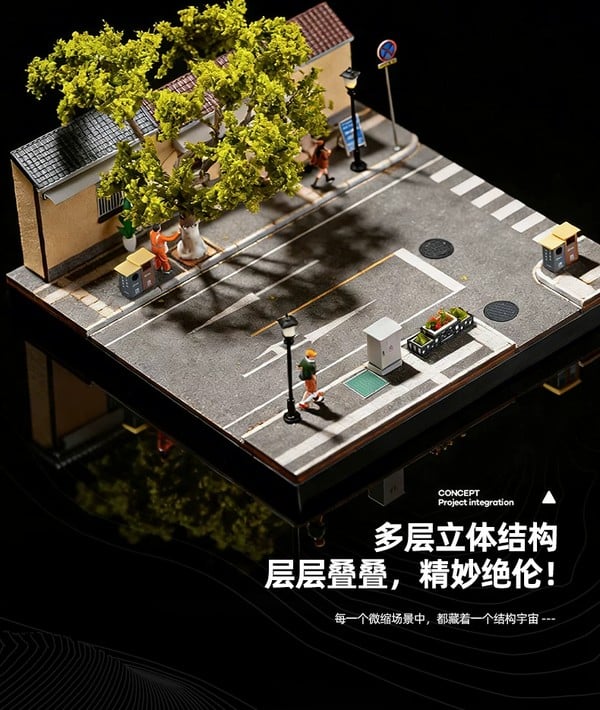nShop bán Diorama 1:64 Cà phê nghệ thuật đường Nam Kinh SCJ82052-A trang trí bàn làm việc tủ sách góc thư giãn