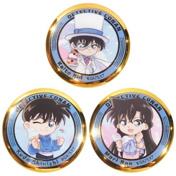 trao đổi blind box anime manga Túi Mù Huy Hiệu Chibi Detective Conan Metallic Ver Thám Tử Lừng Danh