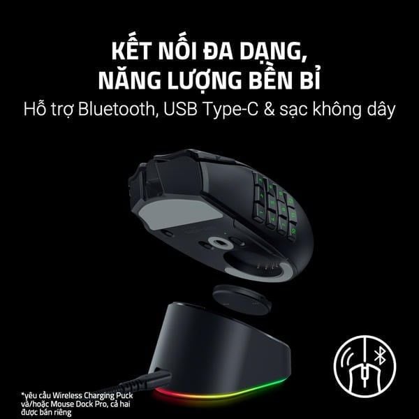 Hỗ trợ sạc không dây đa dạng của Razer Naga V3 Pro nShop