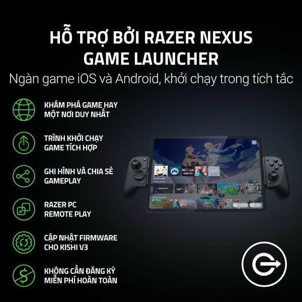 Hỗ trợ ứng dụng Razer Nexus trên tay cầm Kishi V3 Pro XL nShop