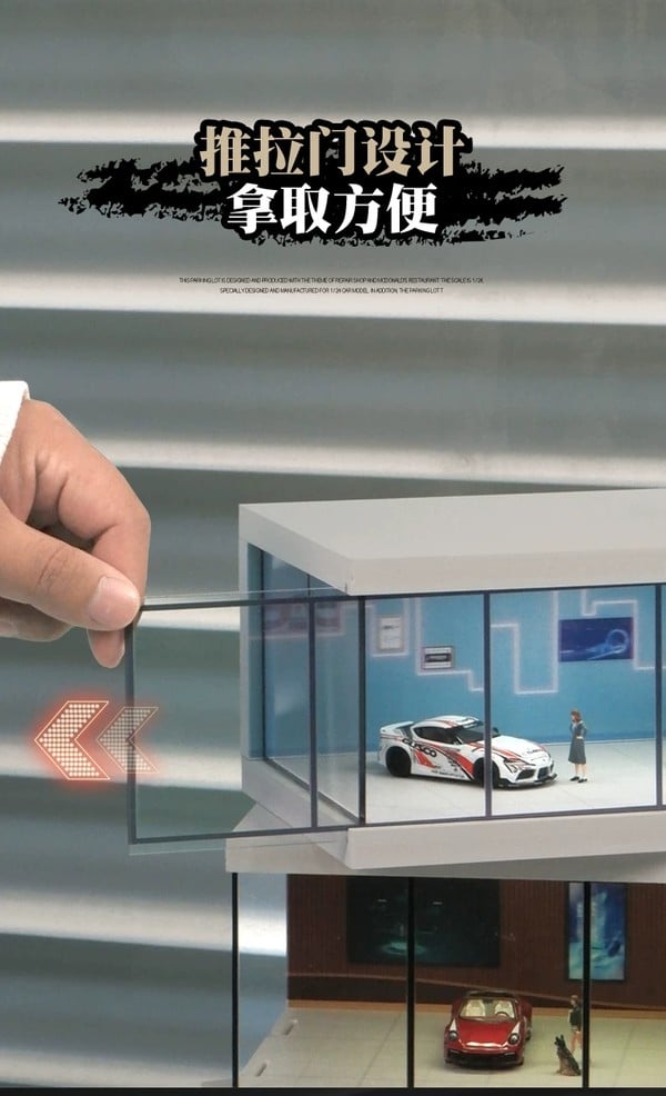 nShop bán Tiểu cảnh Diorama 1:64 Phòng trưng bày xe có đèn SCJ423 làm quà tặng fan Tomica Hot Wheels Mini GT