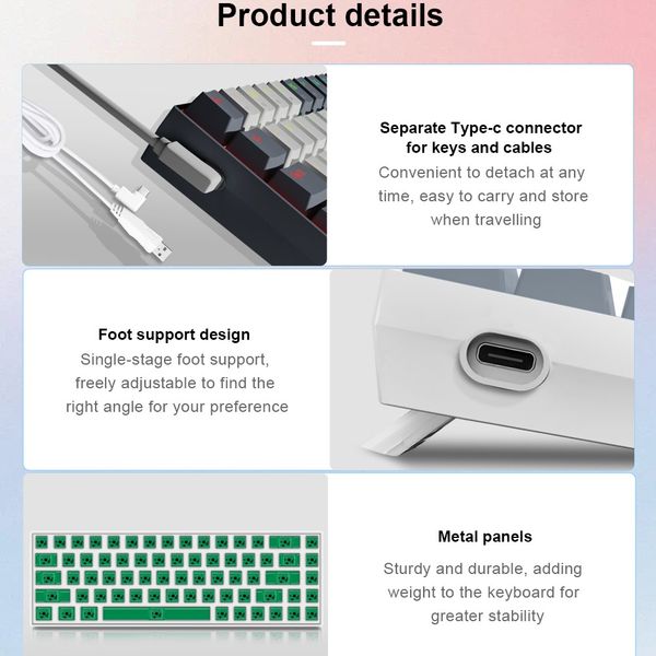 nShop bán bàn phím cơ Gaming chinh hang E-YOOSO Z686 White Red - Blue Switch thích hợp làm quà tặng PC gamer