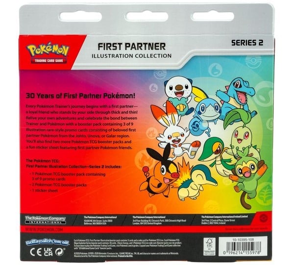 mặt sau lưng back view Pokemon TCG First Partner Illustration Collection Series 2 tiếng Anh